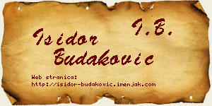 Isidor Budaković vizit kartica